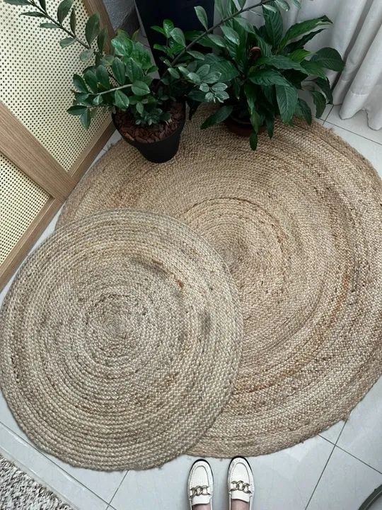Conjunto de tapetes redondos em fibra natural  - Foto 2