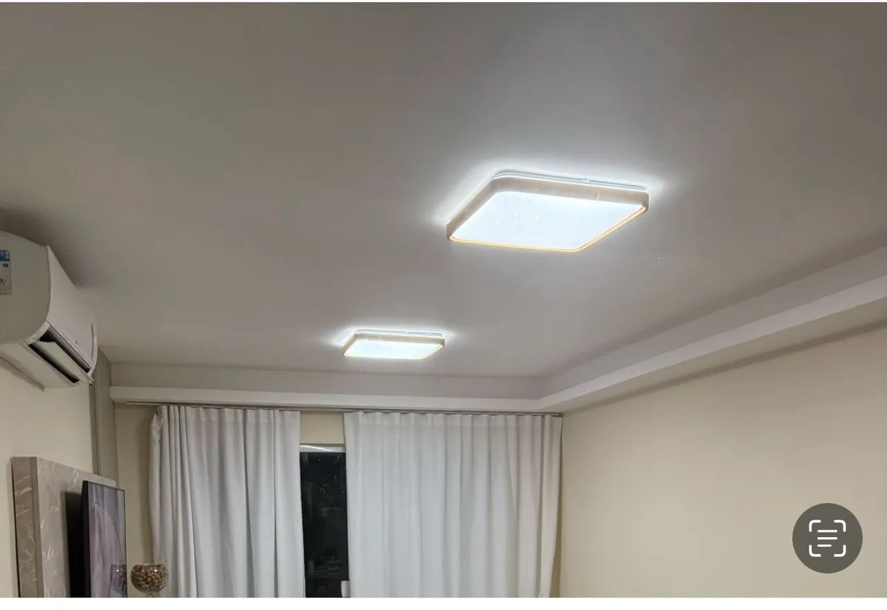 Plafon Quadrado Pvc Com Detalhe Em Madeira 55w 50cm - Foto 3