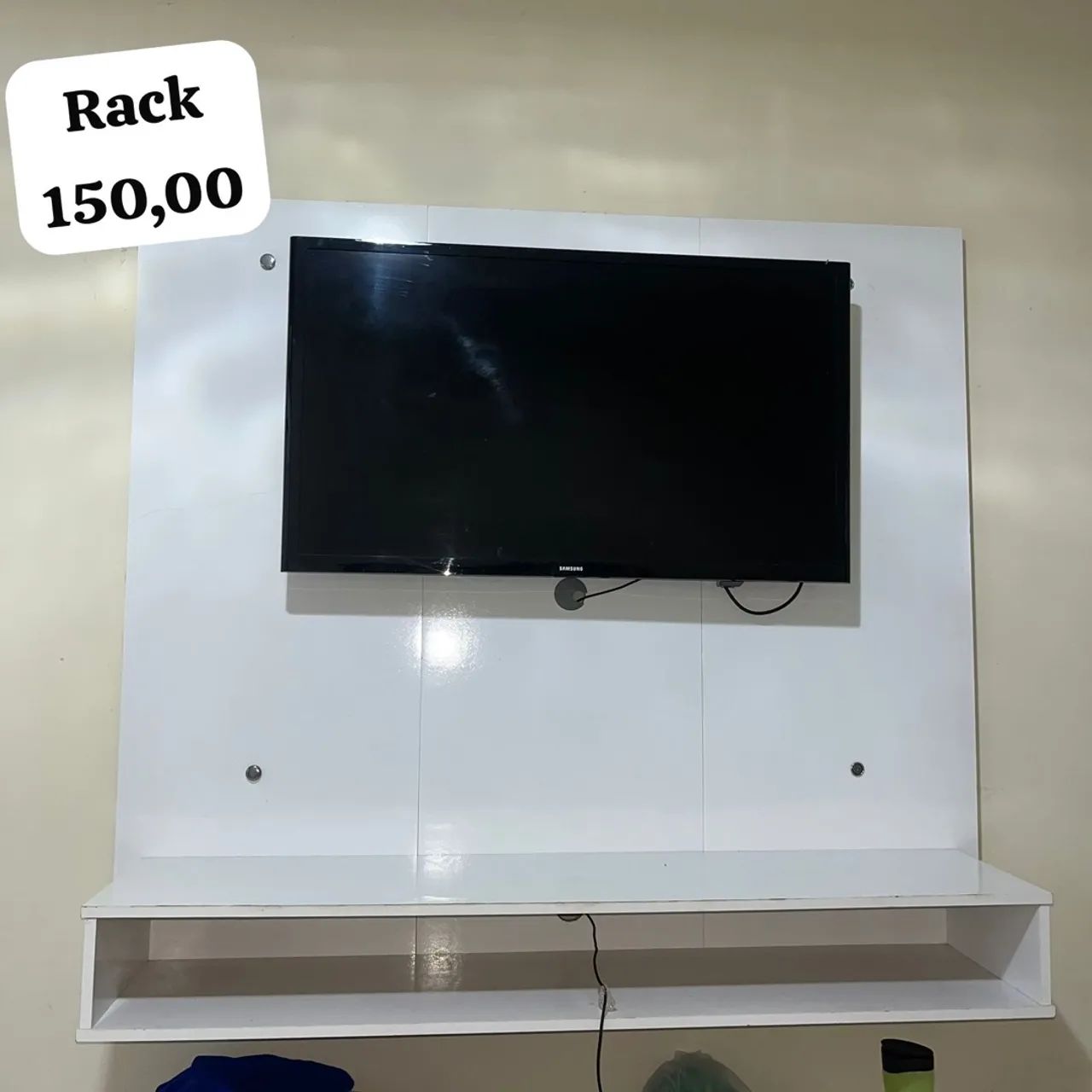 Rack para TV Branco com Painel Integrado