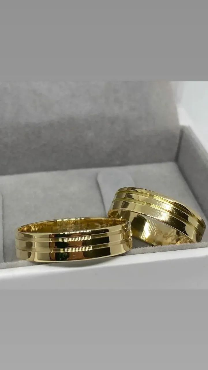 Anéis de Casamento em Ouro 18K com Diamantes - Foto 5
