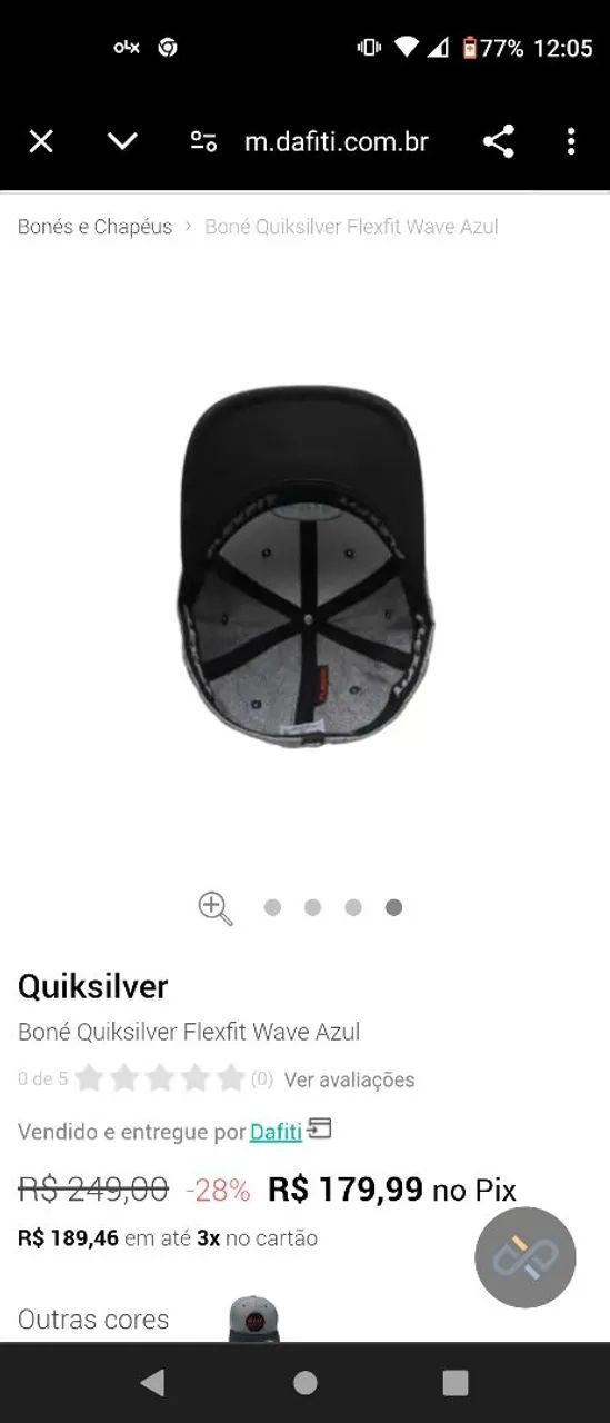 Boné Quiksilver Flexfit Wave Azul - Novo ORIGINAL