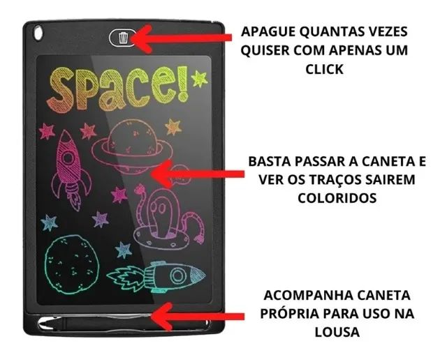 Lousa Mágica Tela Lcd 8.5 Polegadas Infantil De Escrever E Desenhar - Foto 5