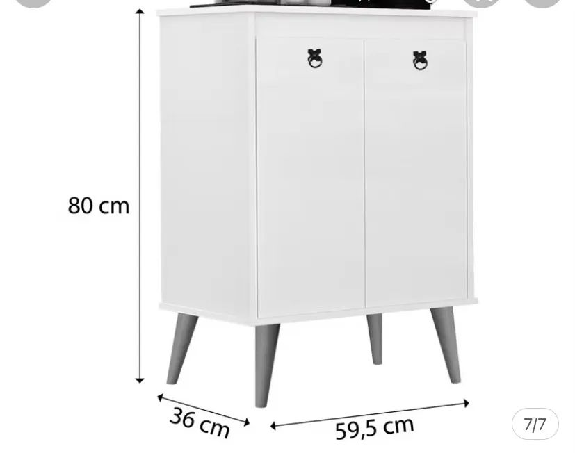 Armário de madeira branco com 2 portas - Foto 3