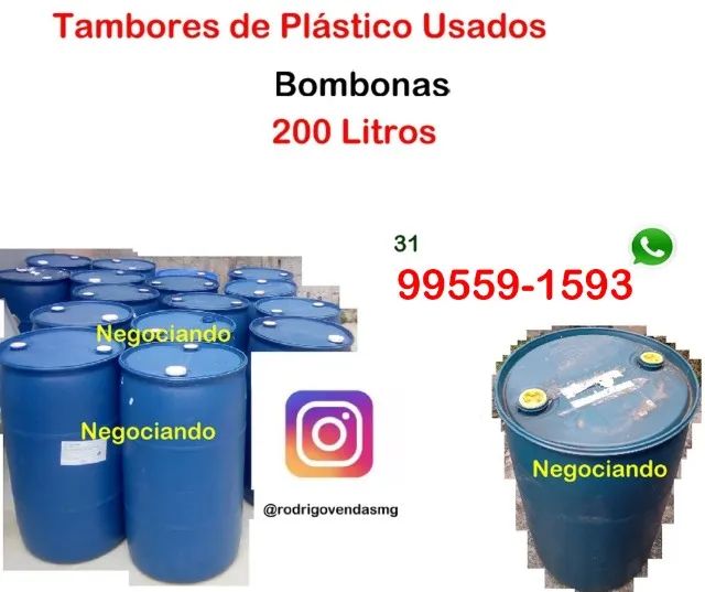 Tambor de Plástico Bombona Reservatório Sitio construção comercio auto agro indústria