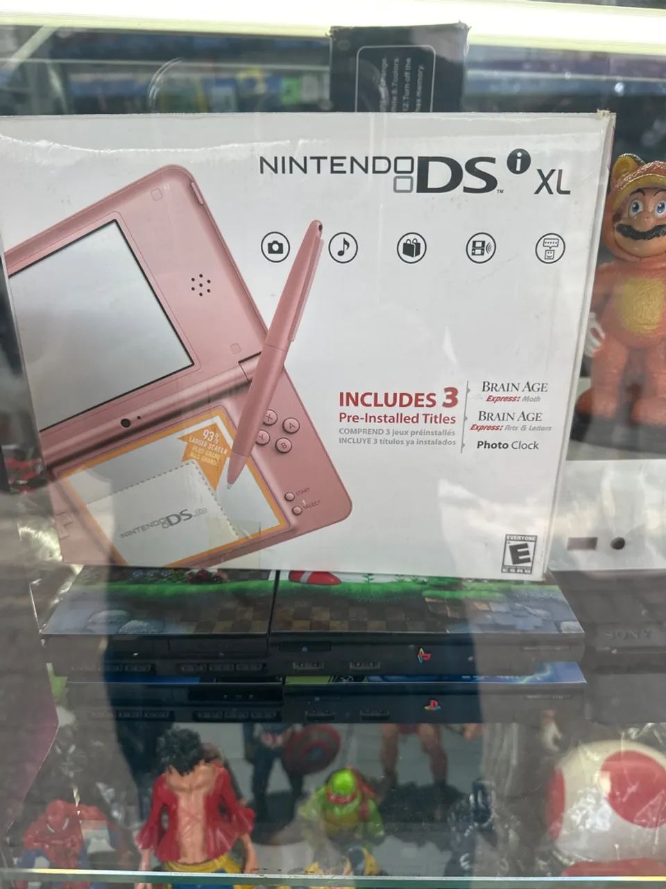 Nintendo dsxl rosa com caixa 300 jogos   manuais batendo serial caneta ok  
