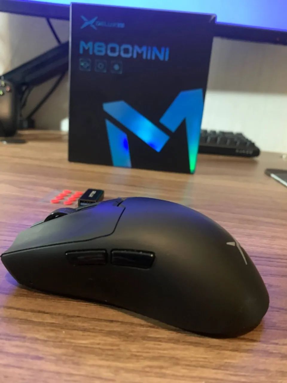 Mouse Delux M800 MINI PRO Preto + feet dots (paw3395) - Foto 2