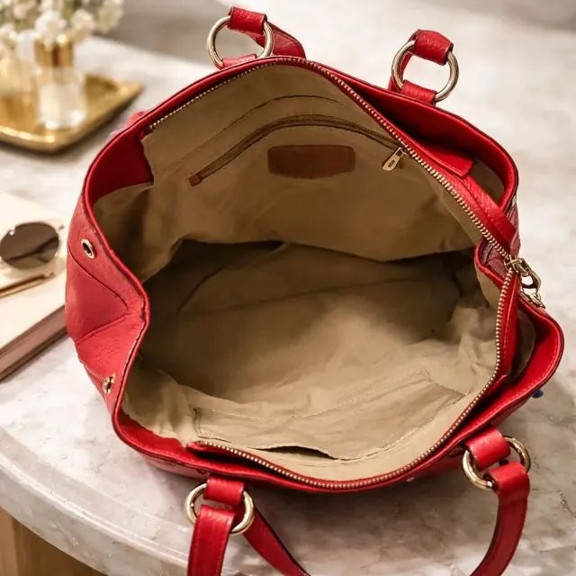 bolsa arezzo couro legítimo vermelha - Foto 5