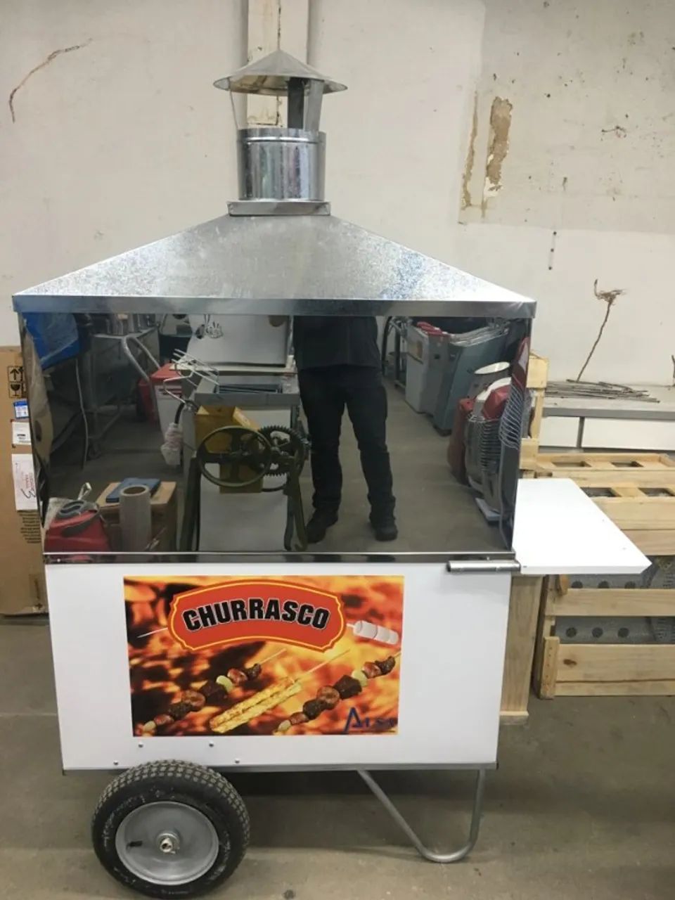 Carrinho grande para Churrasquinho com Coifa Alsa - Novo