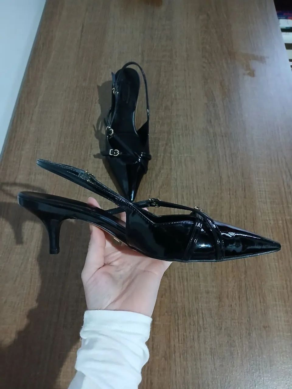 Scarpin Arezzo Slingback Preto 36 - Foto 2