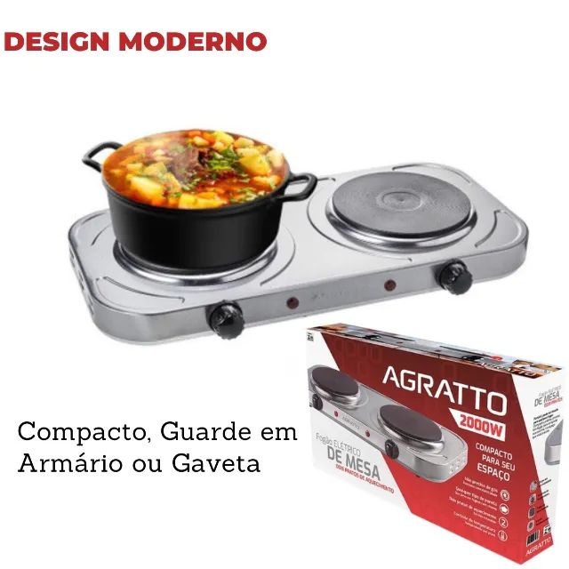  Fogão INOX Elétrico de Mesa 2 Pratos 127V - Foto 2