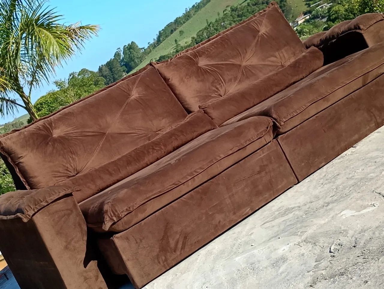 Lindo sofa retratil 2,90m marrom !! - Foto 5