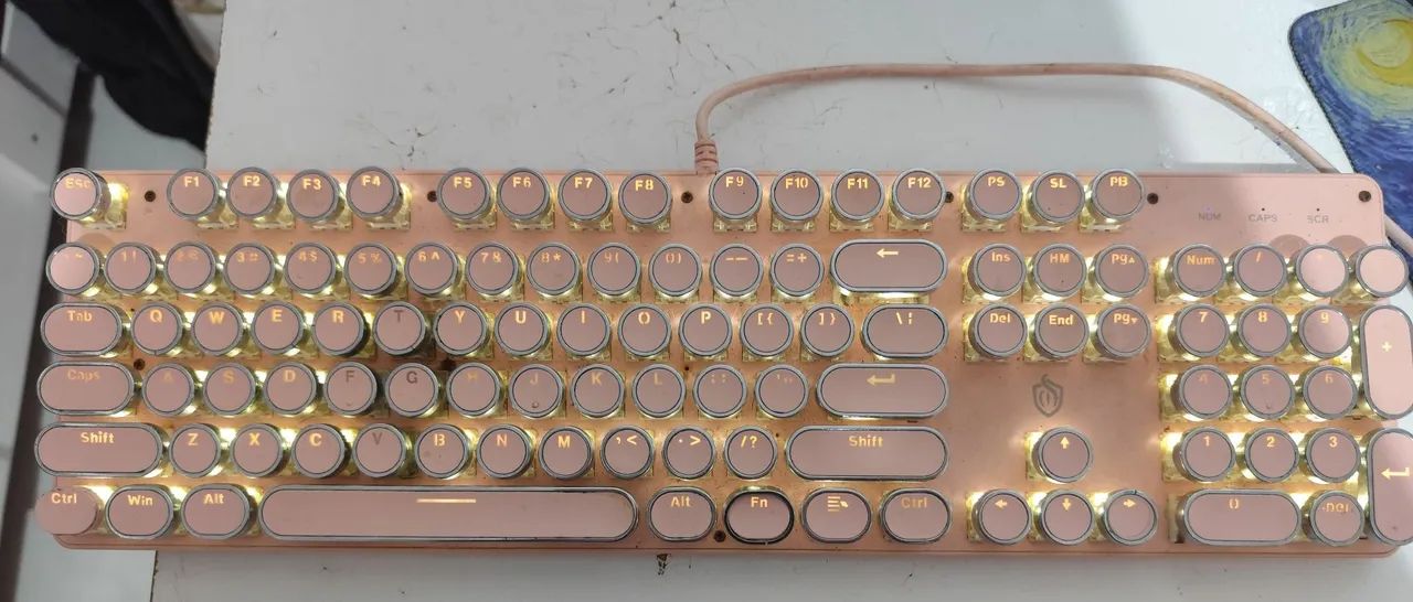 Teclado mecânico retrô - Switch azul