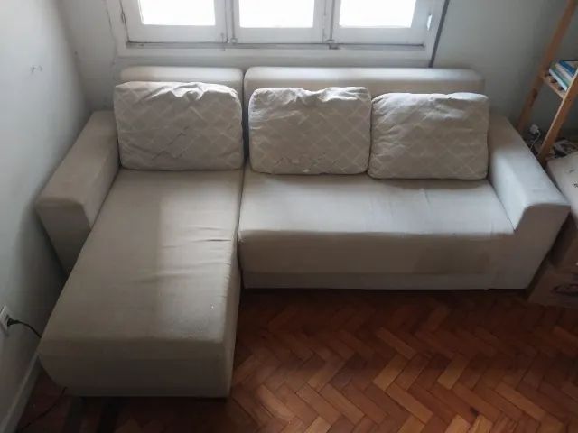 Sofá 3 lugares com chaise madeira maciça - Foto 3