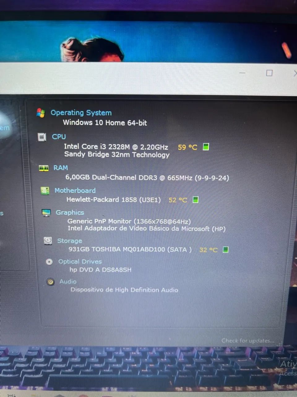 Vendo Notebook HP i3- 2.20GHZ / HD de 1TERA/ 6GB de RAM/ Office+ Programas  - Foto 3