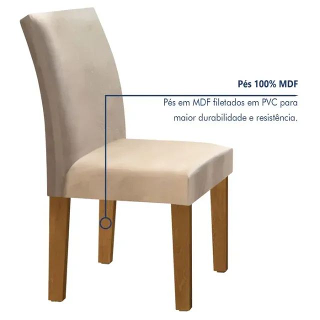 Conjunto Mesa e 4 Cadeiras para Sala de Jantar Novo  - Foto 2
