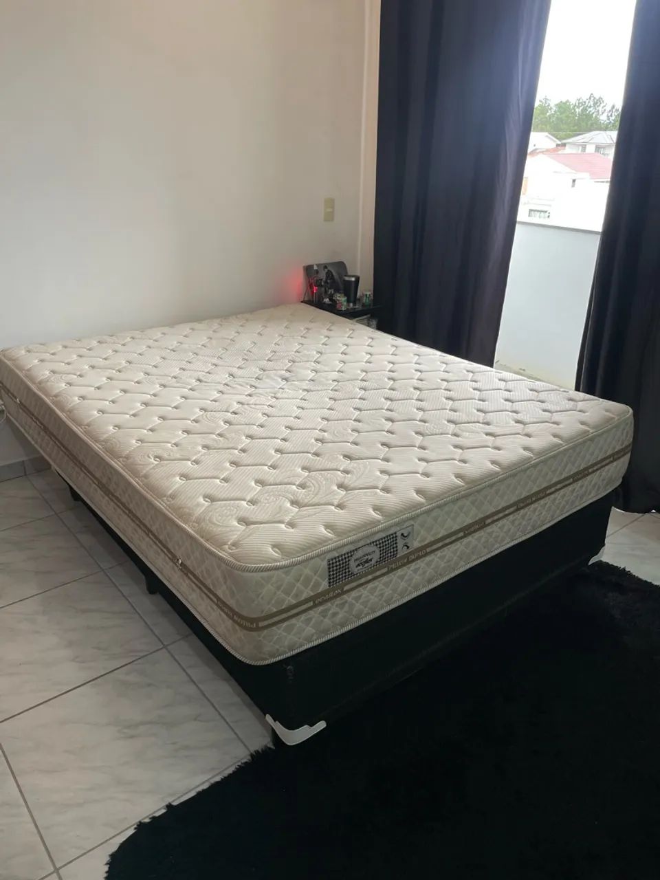 CAMA DE CASAL - COLCHÃO QUEEN ECOFLEX + BASE BOX DE CASAL PRETA - Foto 3
