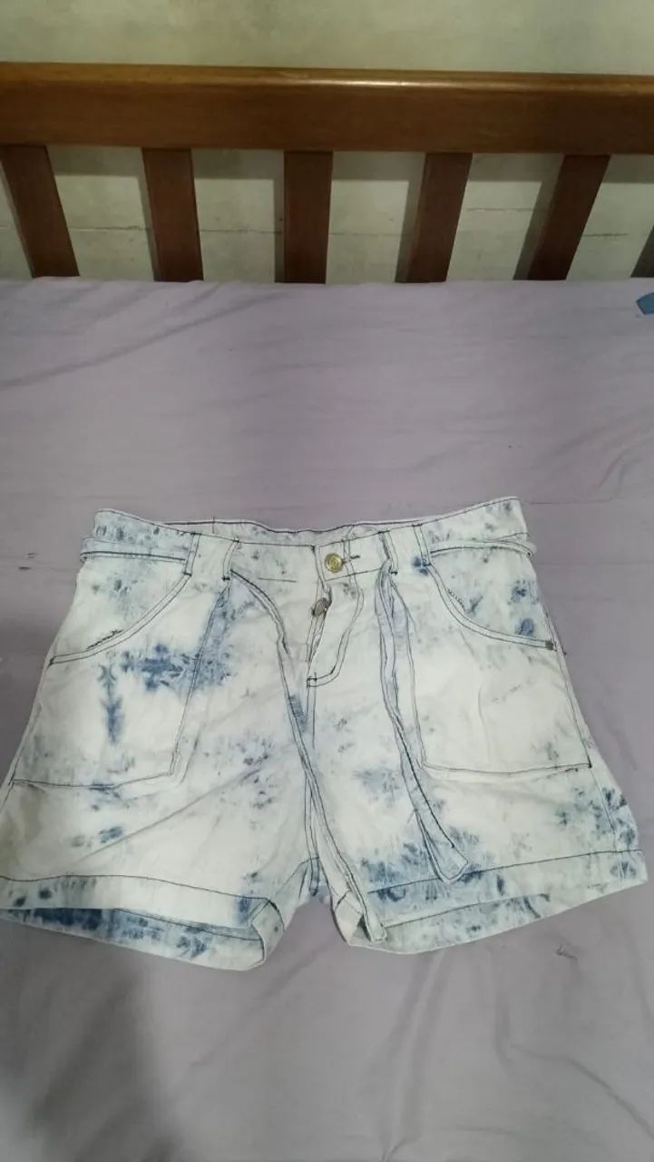 Short jeans lavado feminino 