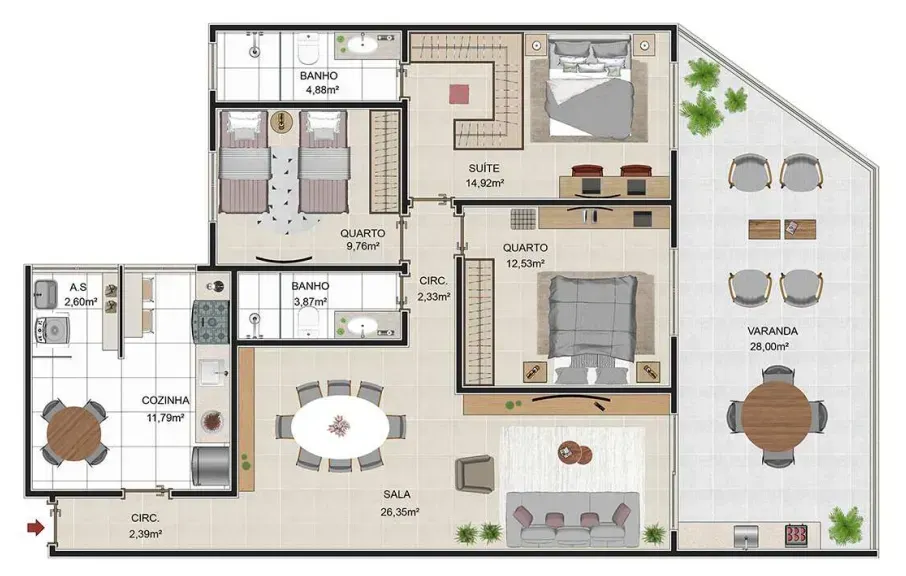 PLANTA 119m²