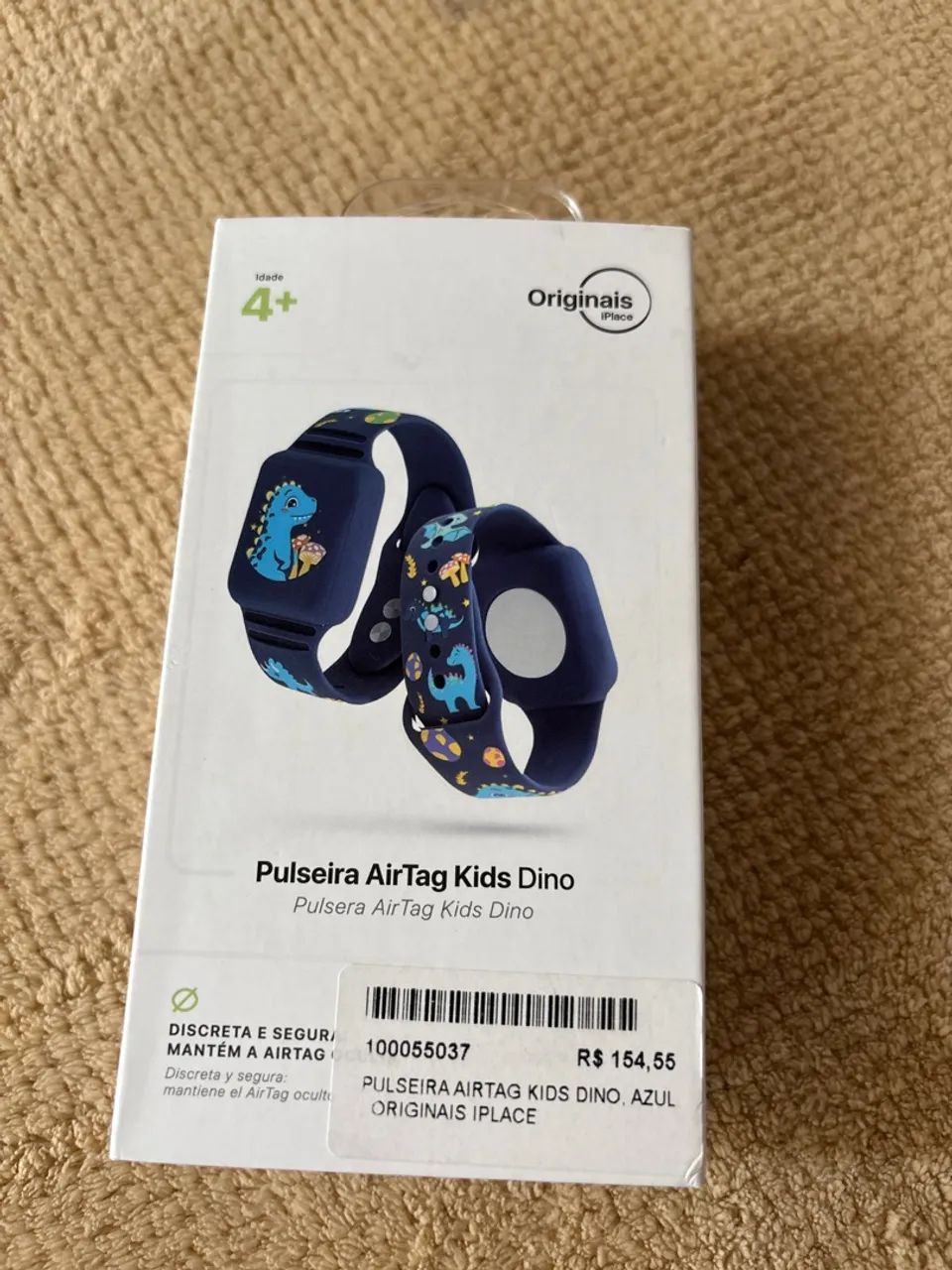 Pulseira para AirTag dinossauro 
