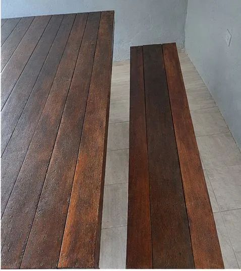 Mesa de madeira vintage - Foto 4