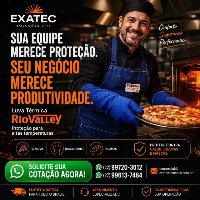 LUVA TÉRMICA 2/5 DEDOS PROTEÇÃO ATÉ 350°