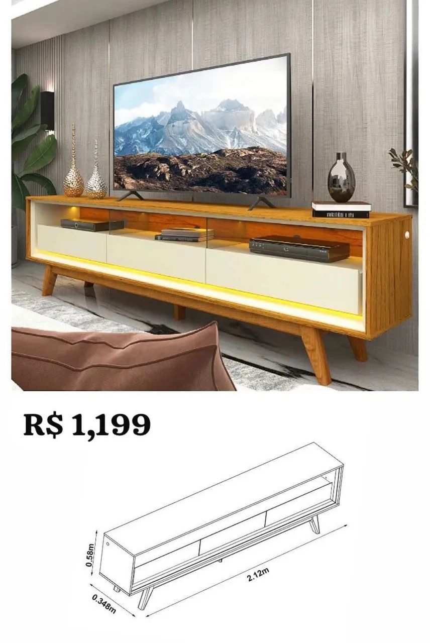 Rack Bancada Requinte MDF - Promoção 