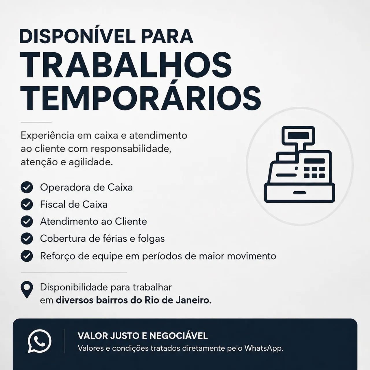 Operadora de Caixa folguista 