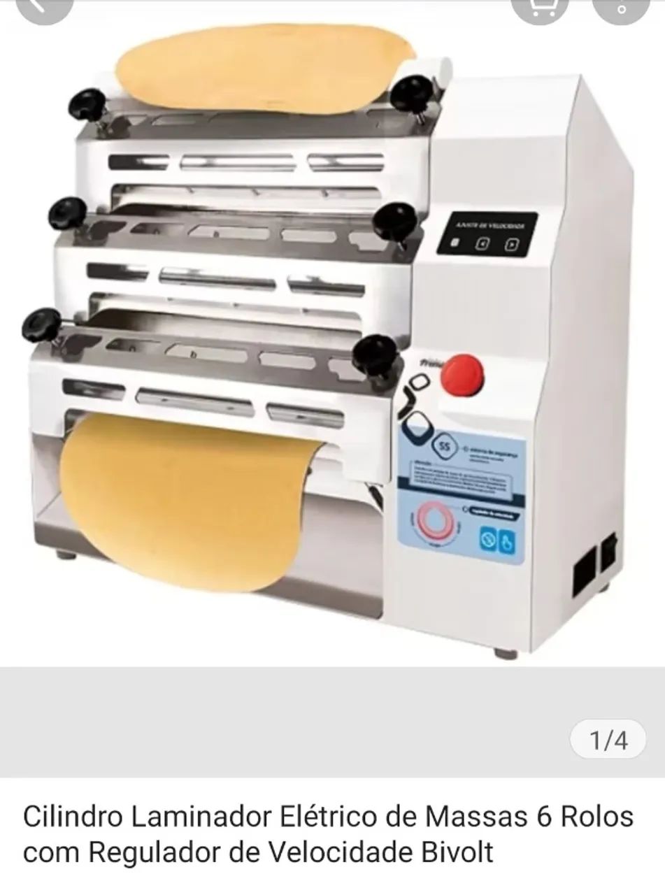 Cilindro Laminador De Massas Elétrico 6 Rolos C3 Saro Bivolt - Foto 2