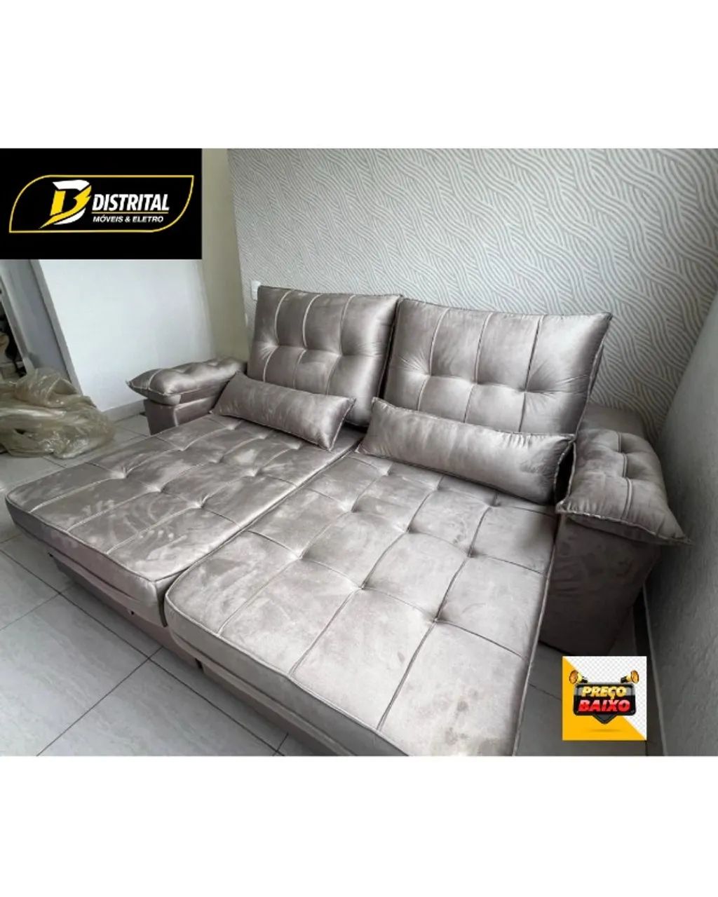 Sofá Morfeu Retrátil e Reclinável 2,00m D33 Oferta