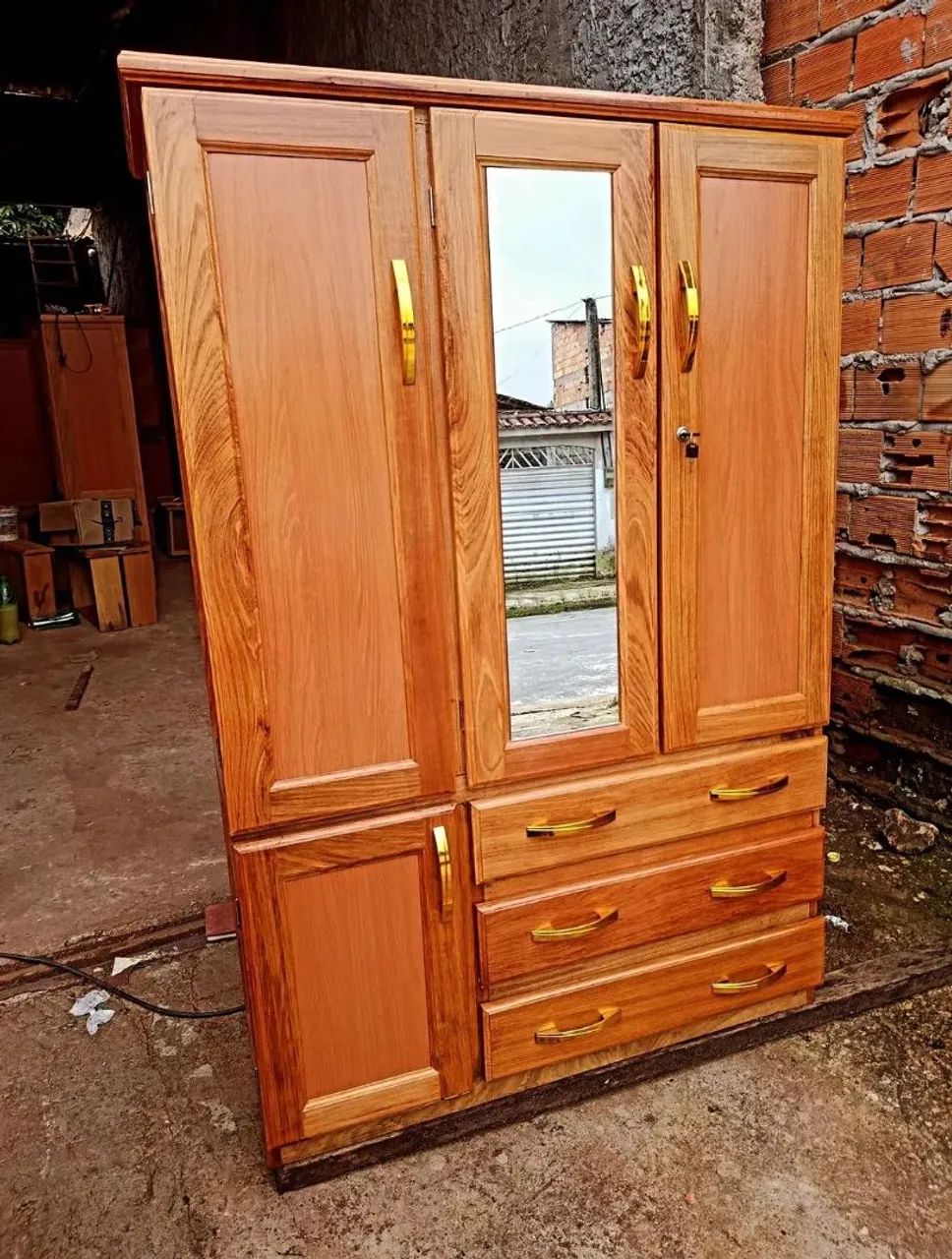 GUARDA ROUPA DE SOLTEIRO NOVO - 3 PORTAS COM ESPELHO  - Foto 3