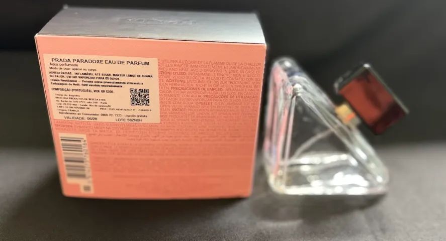 frasco vazio perfume prada paradoxe 90ml refilável original com caixa   - Foto 3