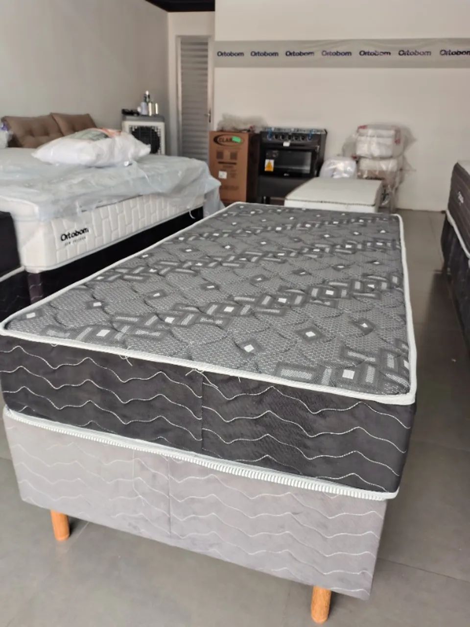CAMA BOX SOLTEIRO MOLAS ENSACADAS COM ENTREGA GRÁTIS 