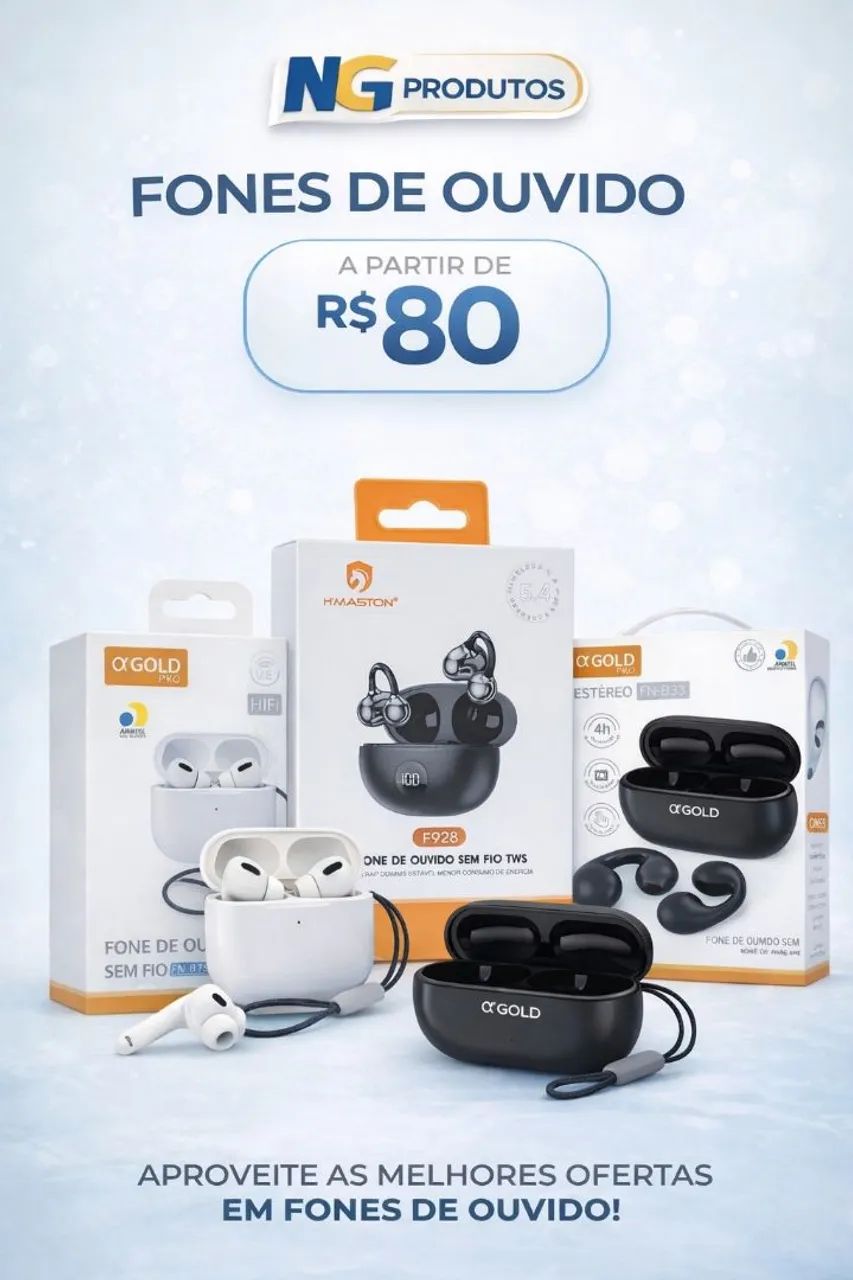 Fone de ouvido Bluetooth 