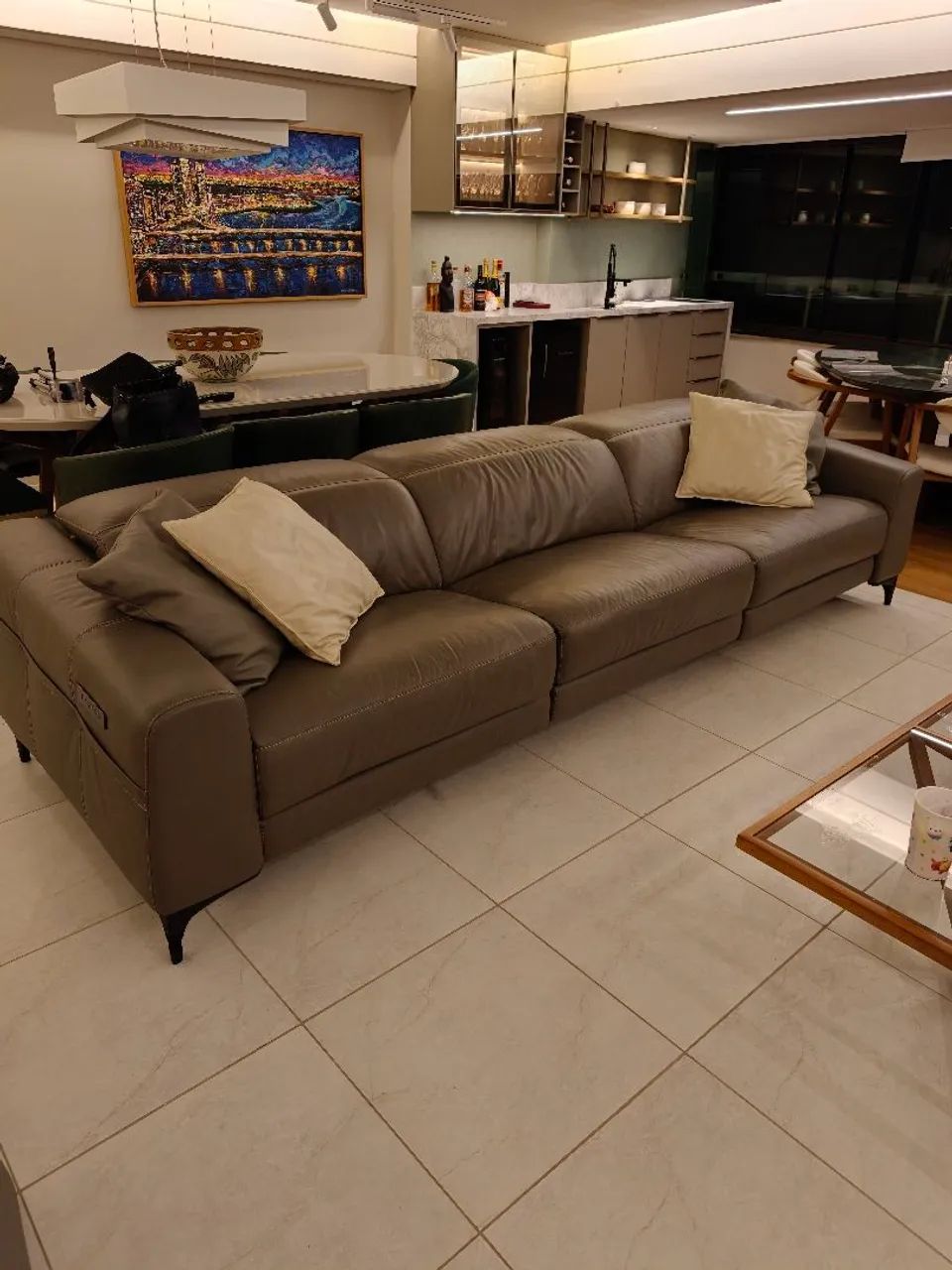 Sofá Elétrico Salva (mod Croá) Cinza - 3,2m