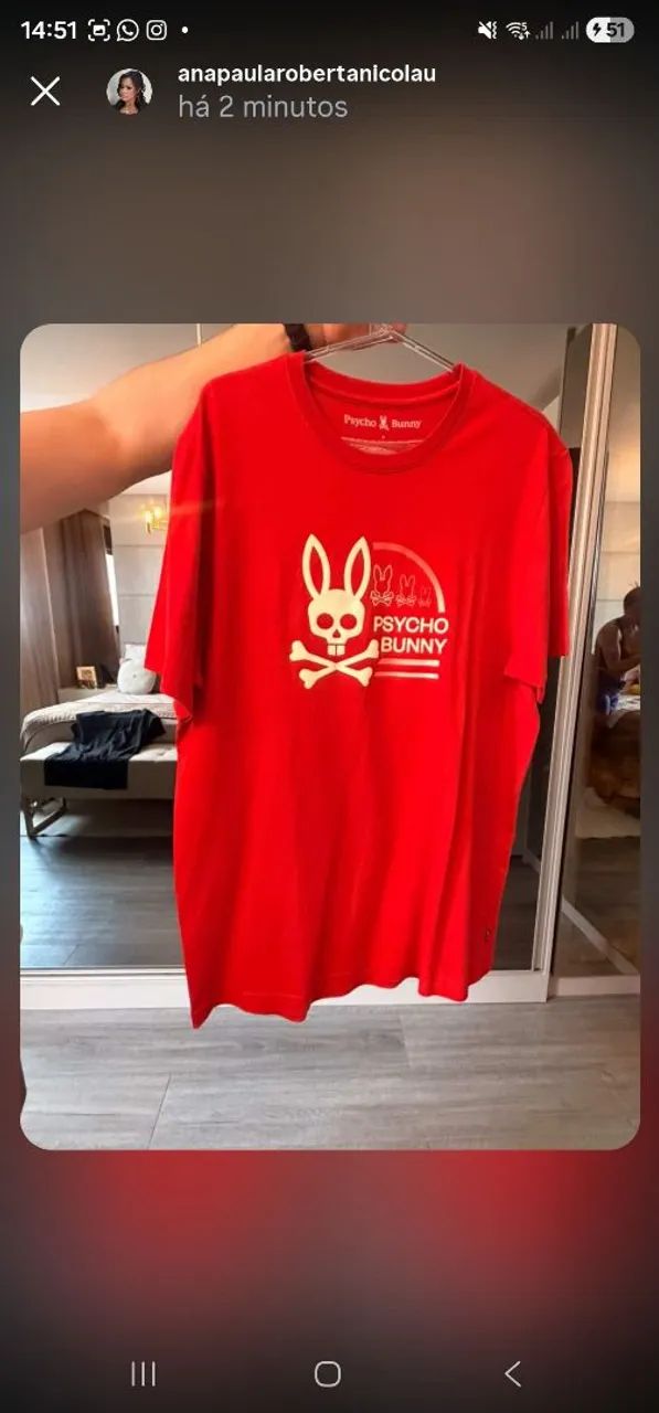Camisa de Malha Psycho Bunny Vermelho