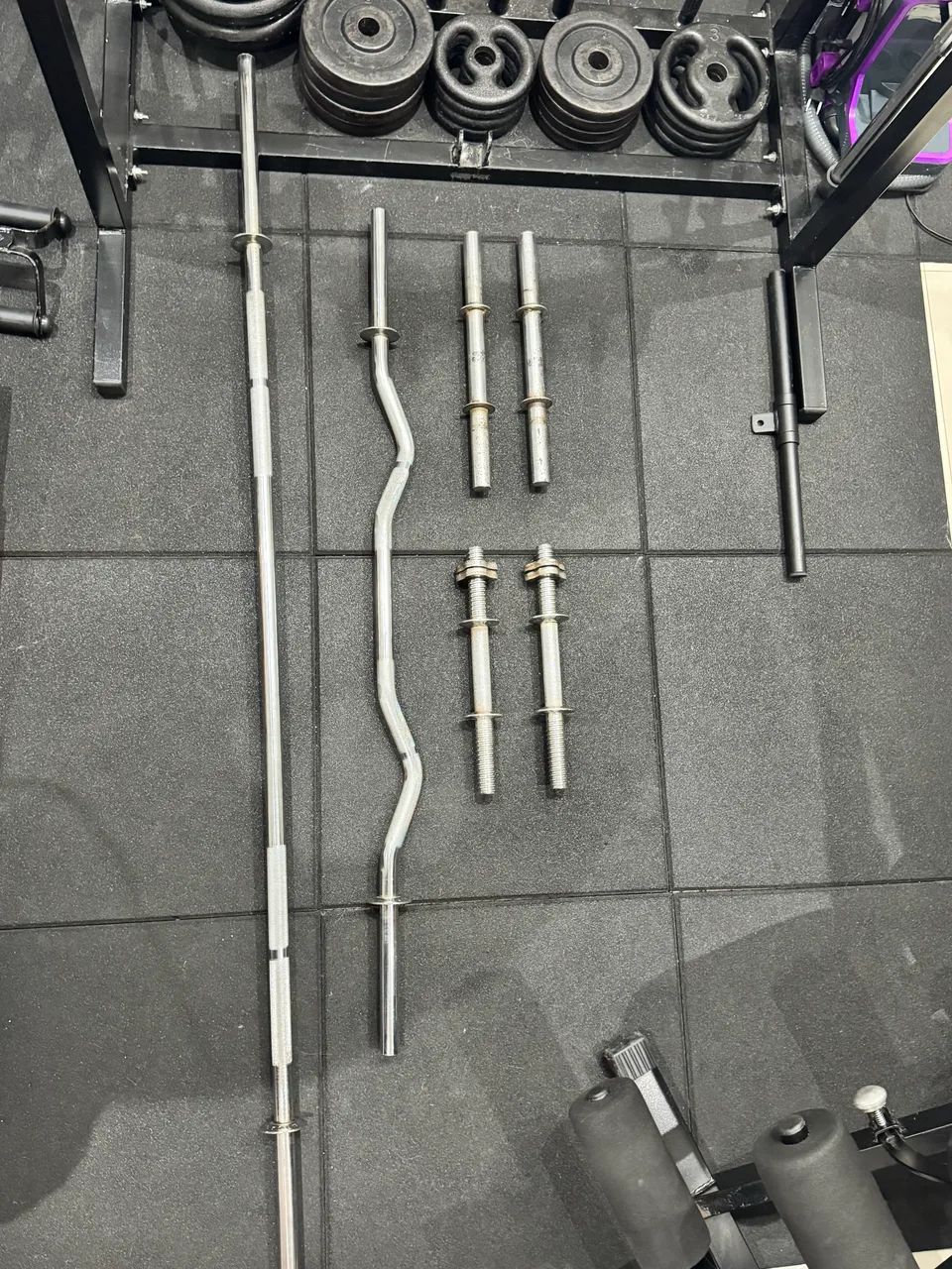 Kit Barras Maciças e Halteres para Academia e Home Gym