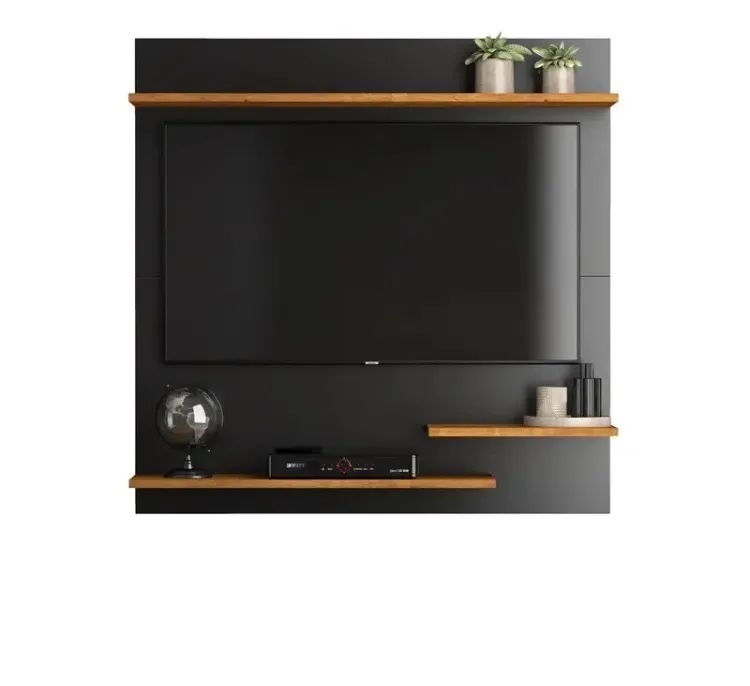 Painel Para TV Quarto Sala Com Prateleira 32 Polegadas Nichos MADRID - Foto 2