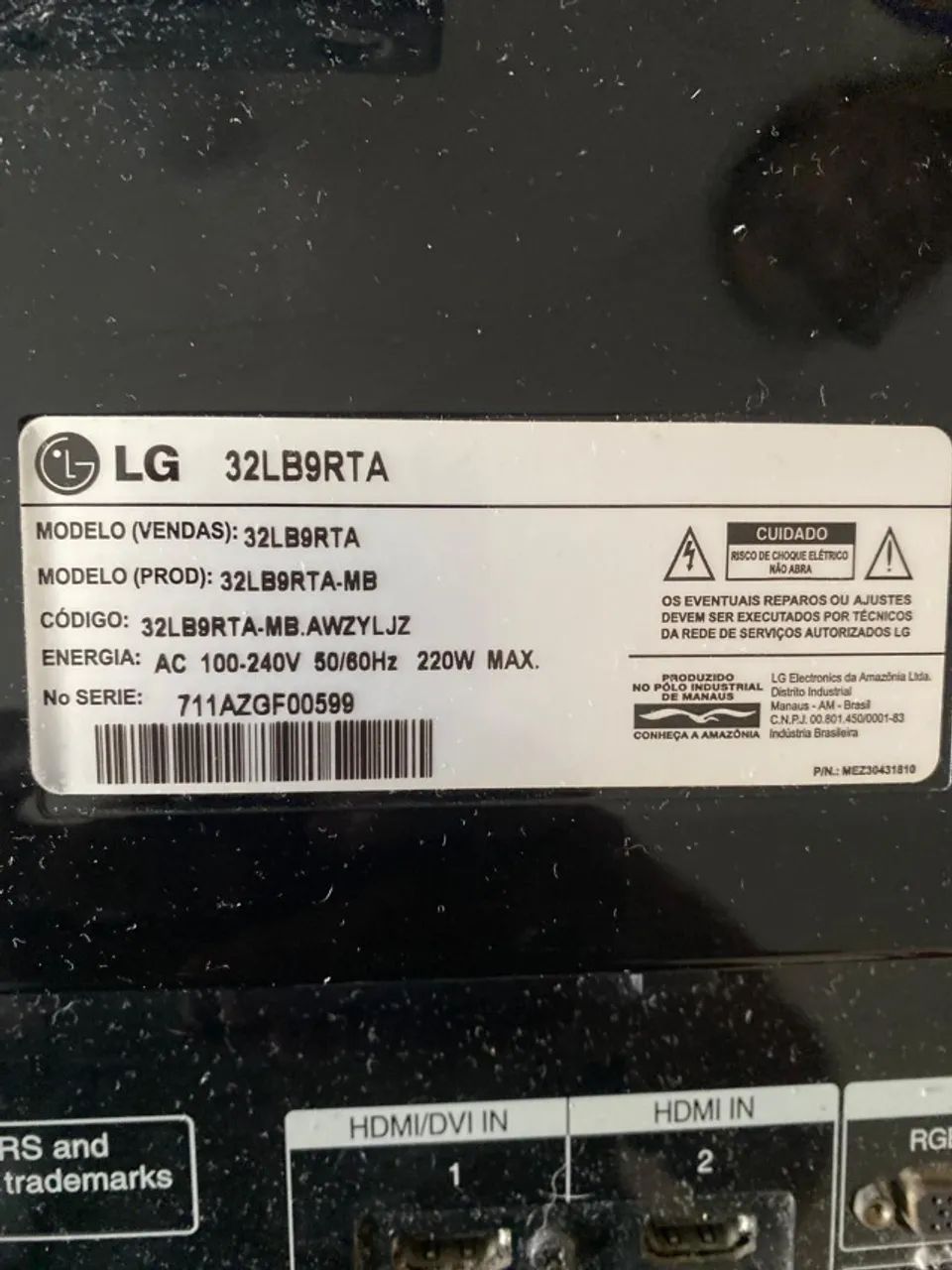 Vendo TV mod. LG 32 LB9RTA, funcionando perfeitamente. Tipo de tela: LCD de 32 polegadas c - Foto 2