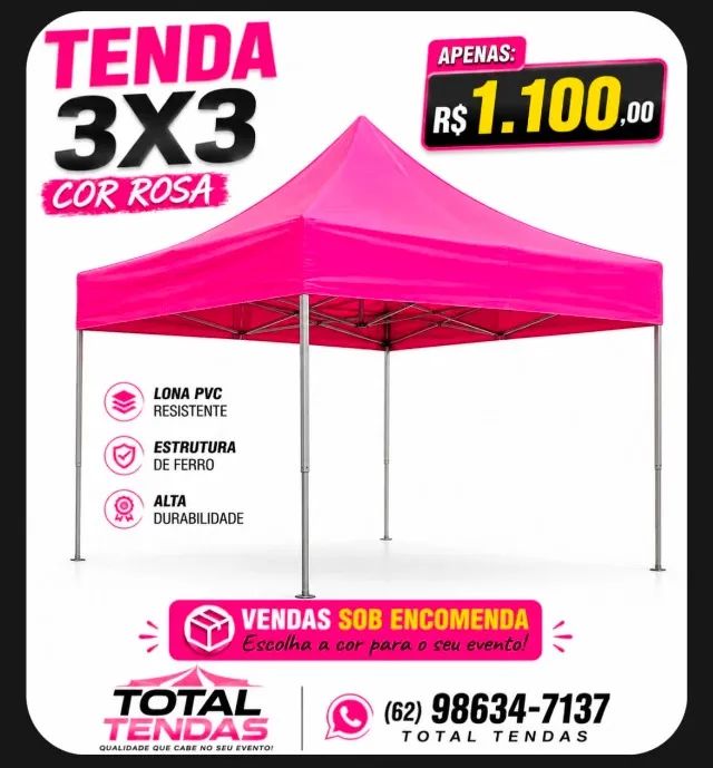 Tenda 3x3 lona PVC ROSA