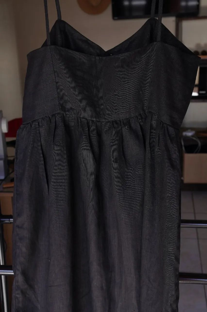vestido de linho puro de alcinha com cinto de couro - Foto 5