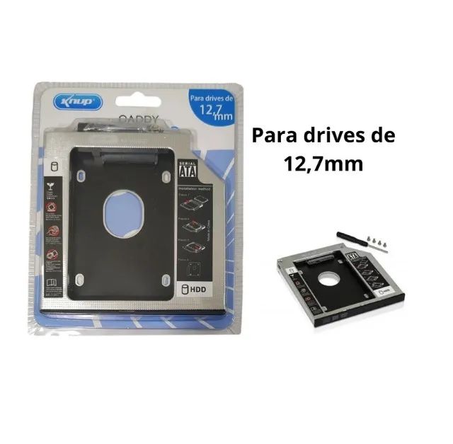 Adaptador Caddy Hd Ssd Sata Gaveta Dvd Notebook 12,7mm 