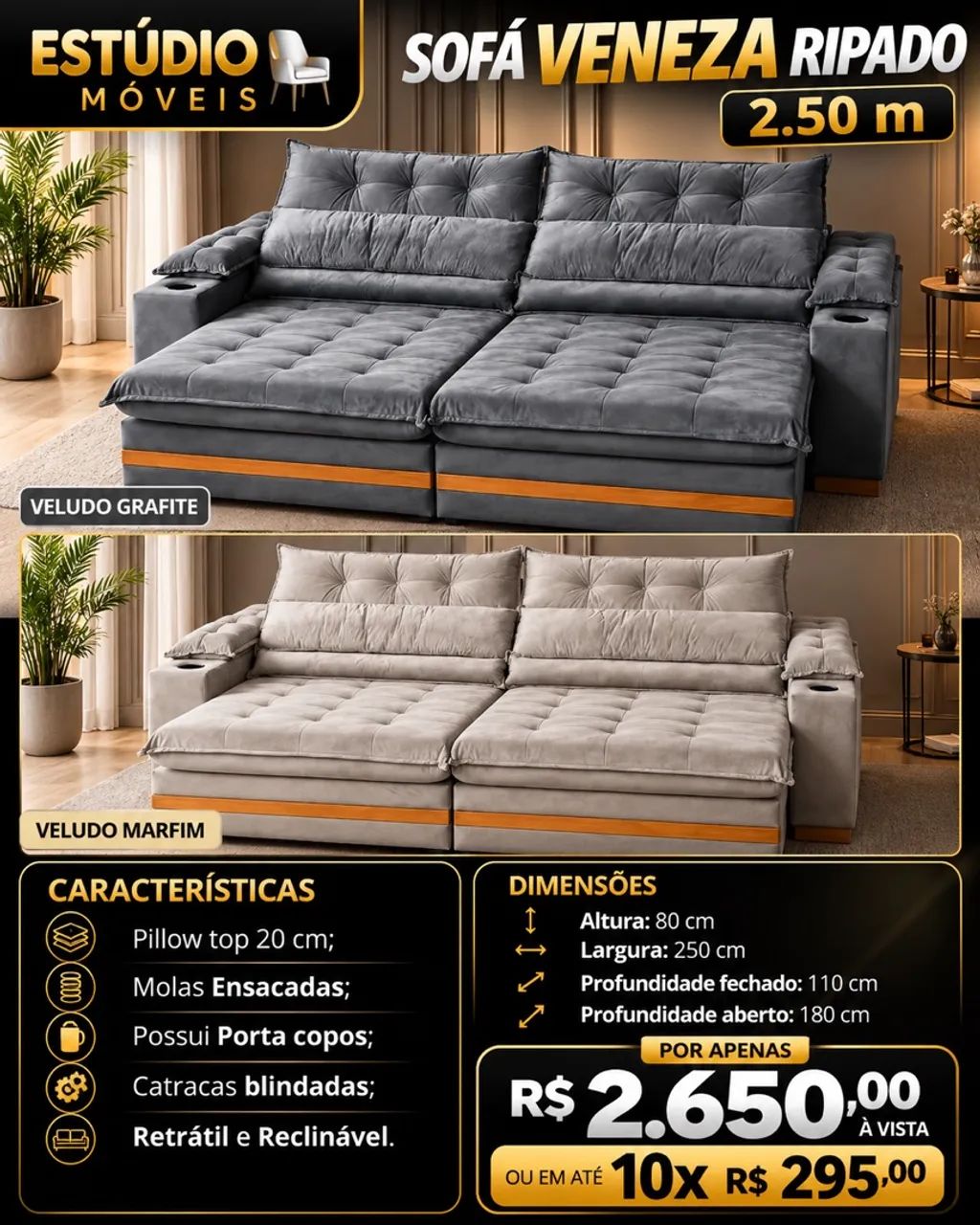 Sofá retrátil reclinável  - Foto 4