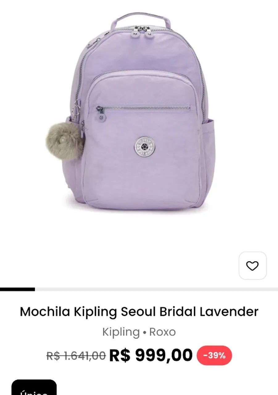 Mochila kipling lilas 