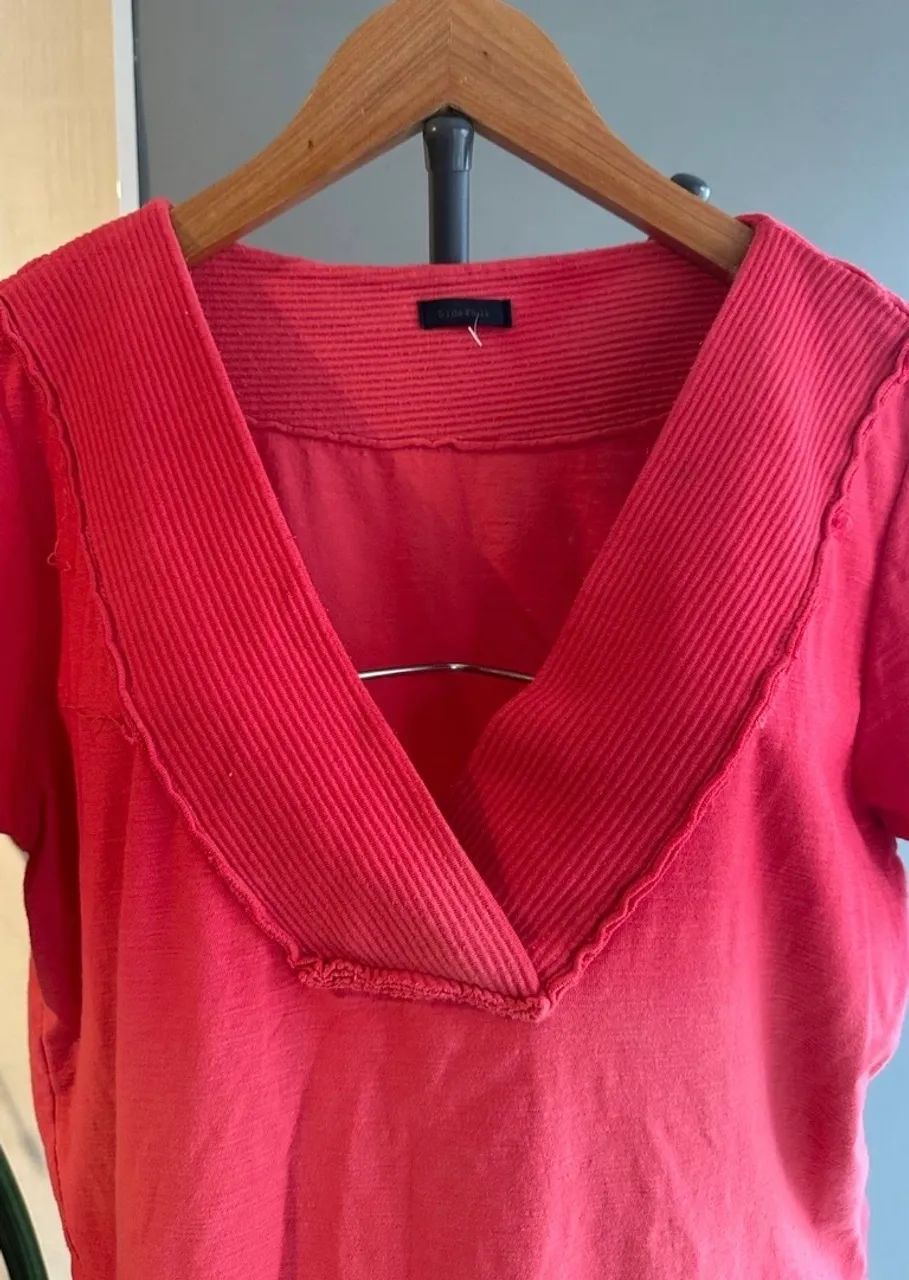 blusa sidewalk decote em v, cor melancia, tam M - Foto 5
