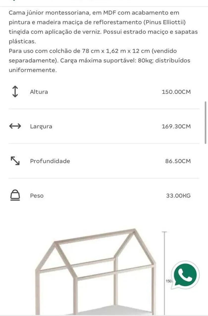 Cama montessori Tok Stok com colchão  - Foto 2