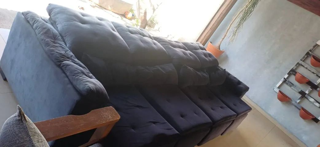 SOFA TECIDO 4 LUGARES PRETO