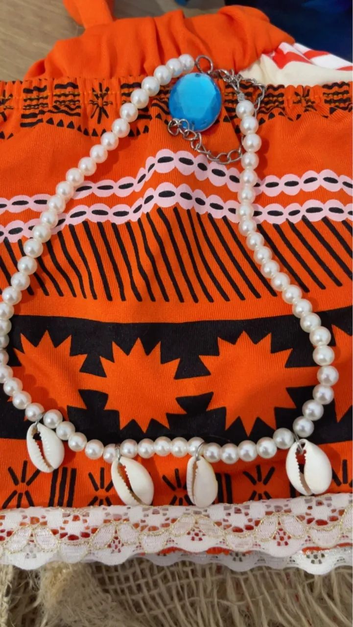 Vendo roupa da Moana com colar  - Foto 4