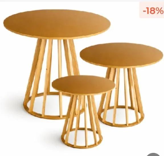 Trio de mesa ripada 