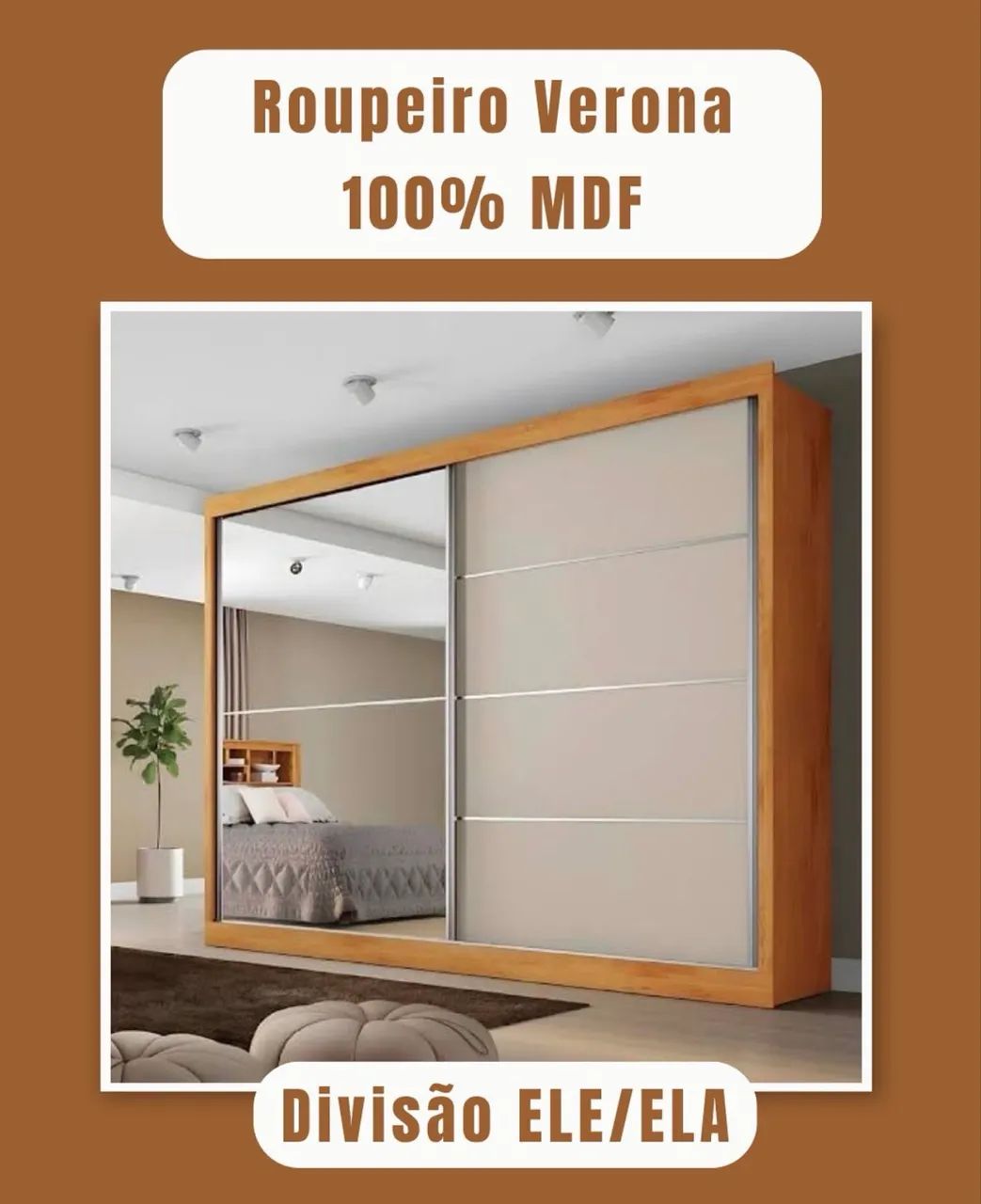 Guarda roupa casal com 2 porta de correr 100% MDF - Foto 3