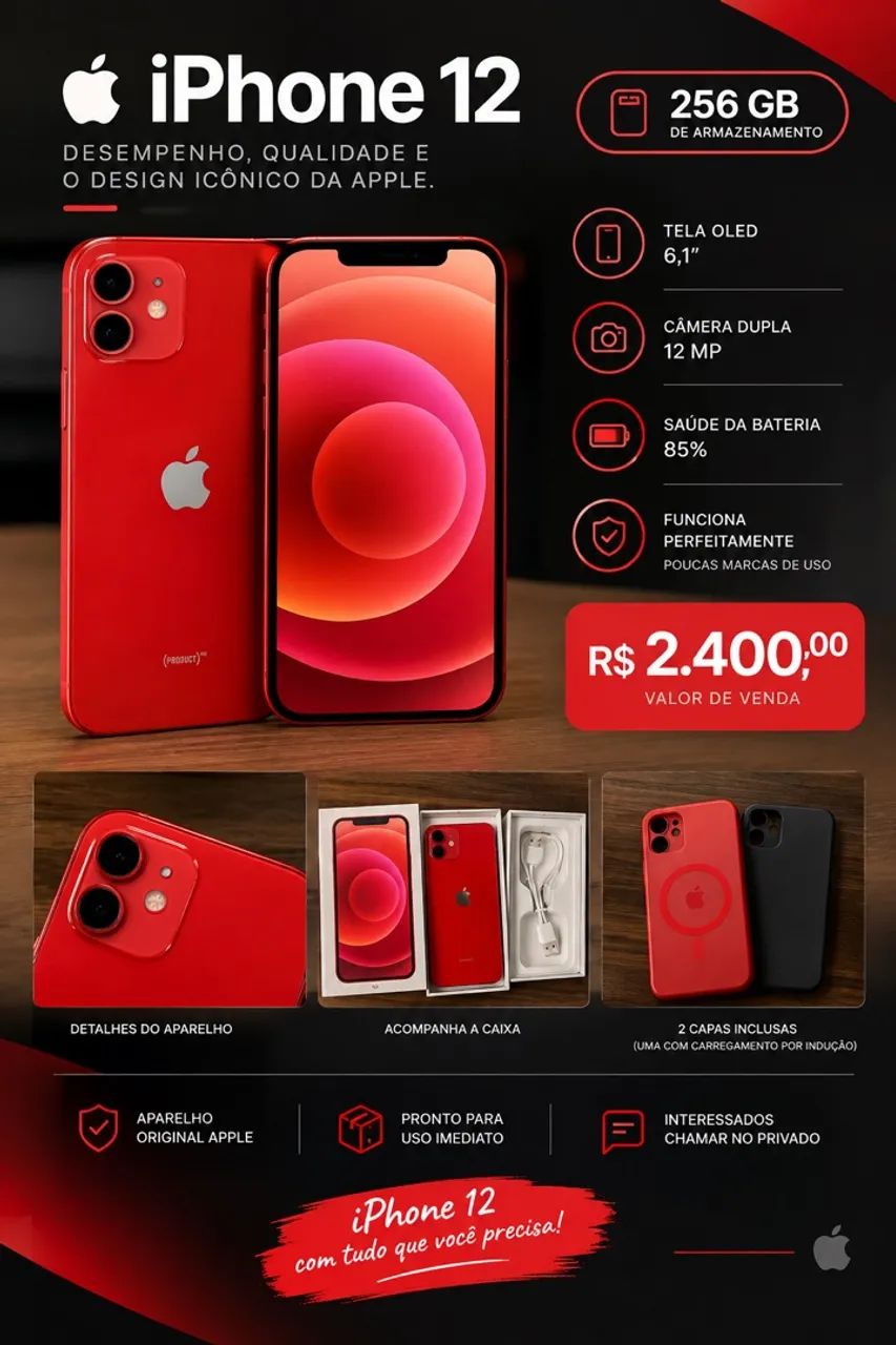 VENDO iPhone 12 256 GB | Vermelho